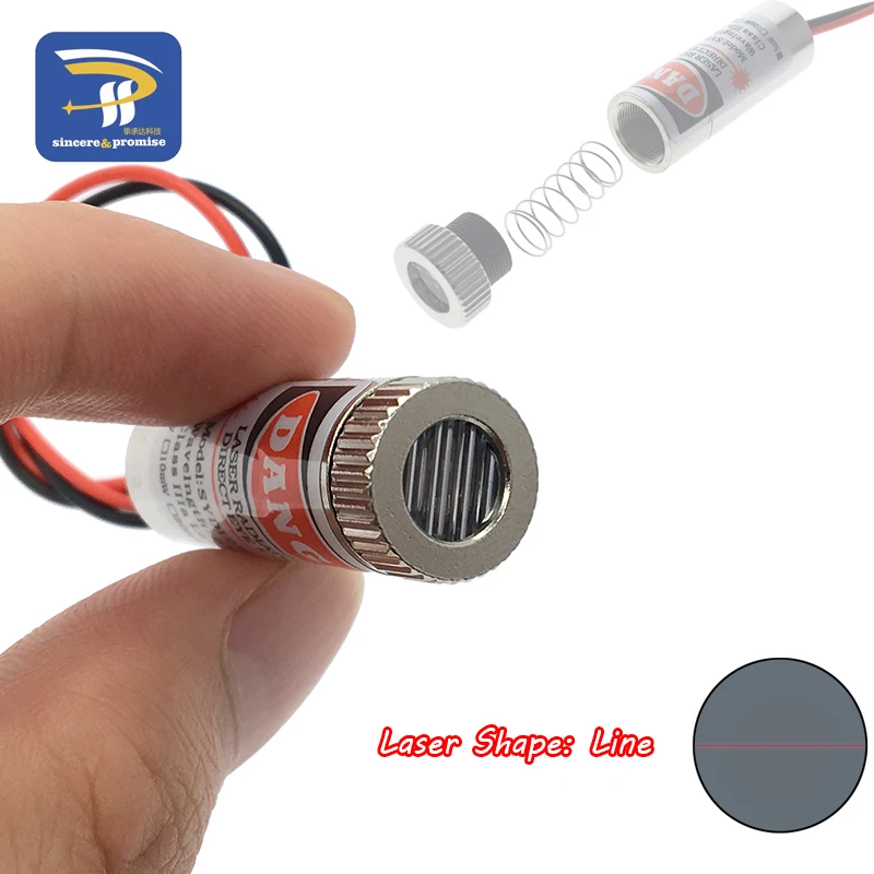 650nm 5mW 5V Red Point / Line / Cross Laser Diode Module Head Glass Lens Focusable Focus Adjustable Industrial Class