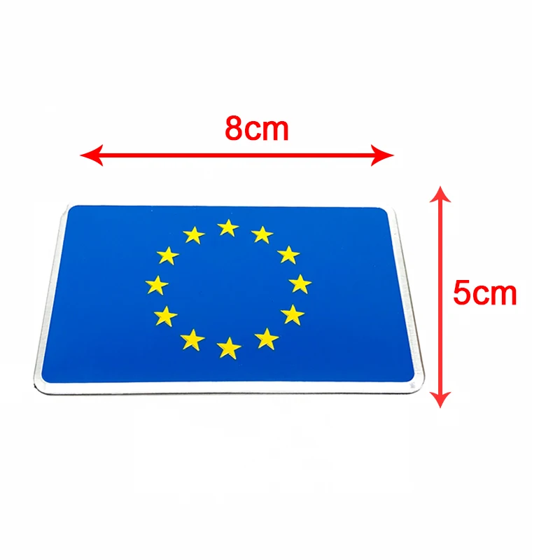 Aluminum Alloy European Union National Flag Car Body Sticker Automobiles Motorcycle Grille Exterior Decorating Accessories