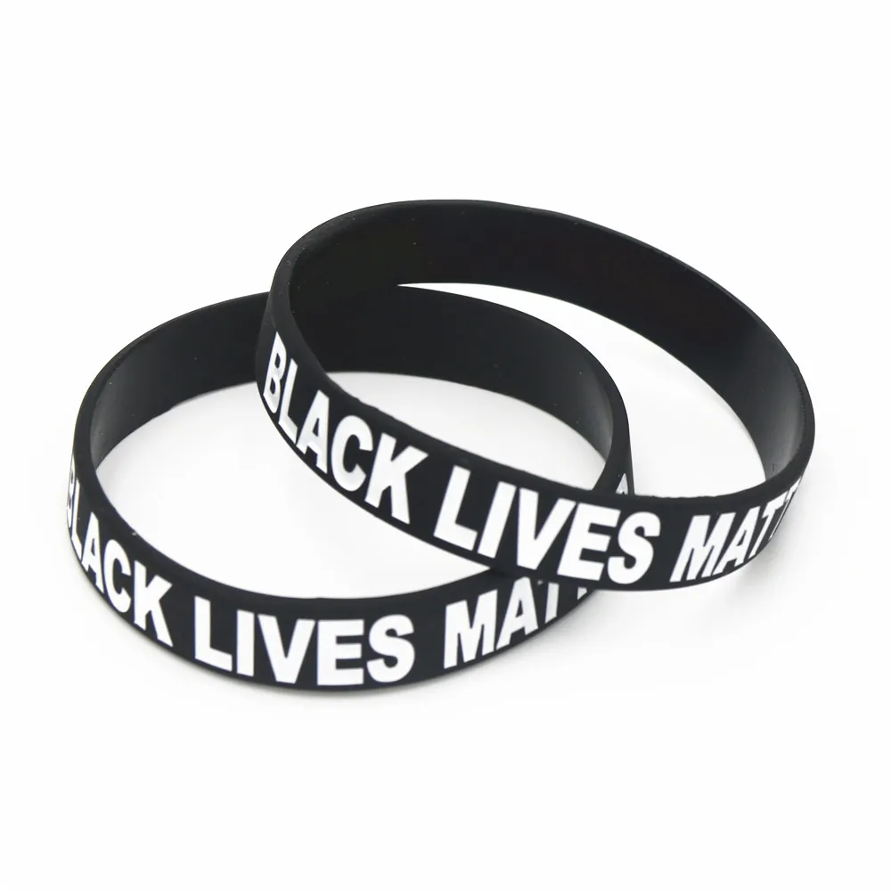 1PC Hot Sale Black Lives Matter Silicone Wristband  Black Rubber Bracelets & Bangles For Men Women Fashion Jewelry Gifts SH067