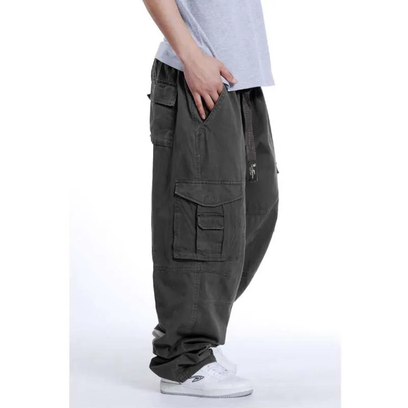 XL EXTRA GROßE Männer Hosen Lose Overalls Plus Größe Mann Cargo-Hosen Fett Männlich männer hosen Kausal Lange Hosen