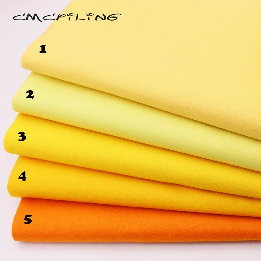 Vivid Colors,Yellow Series High Density Soft Felt,For Needlework DIY Sewing Dolls,Crafts,Non-woven ,Polyester Cloth,45cmx110cm