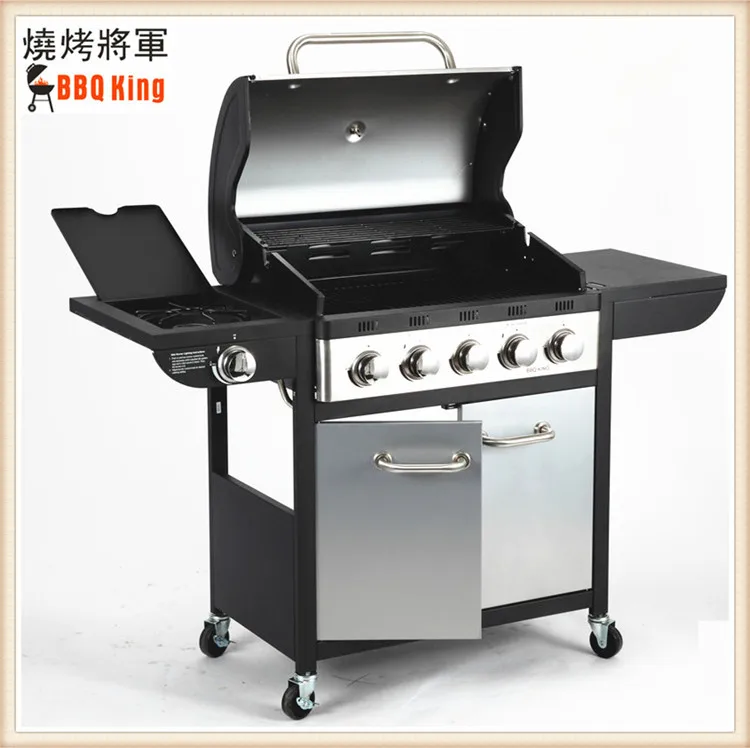 

Outdoor Garden Villa Free Standing Bbq Grill, Home And Commercial Bbq Machine, Movable Stainless Bbq With Lava Rock