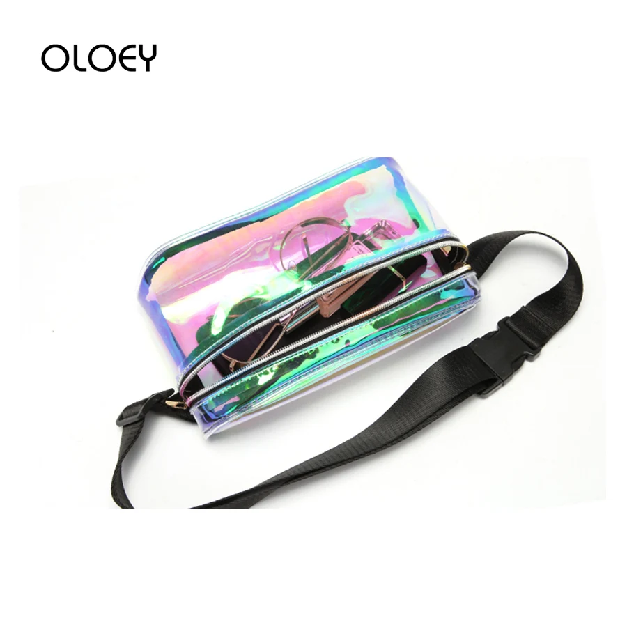 Transparent PVC Waist Bag Brand Design Women Girls Casual Pouch Fanny Chest Clear Shoulder Bags Trendy Ladies Waist Bag Bolso