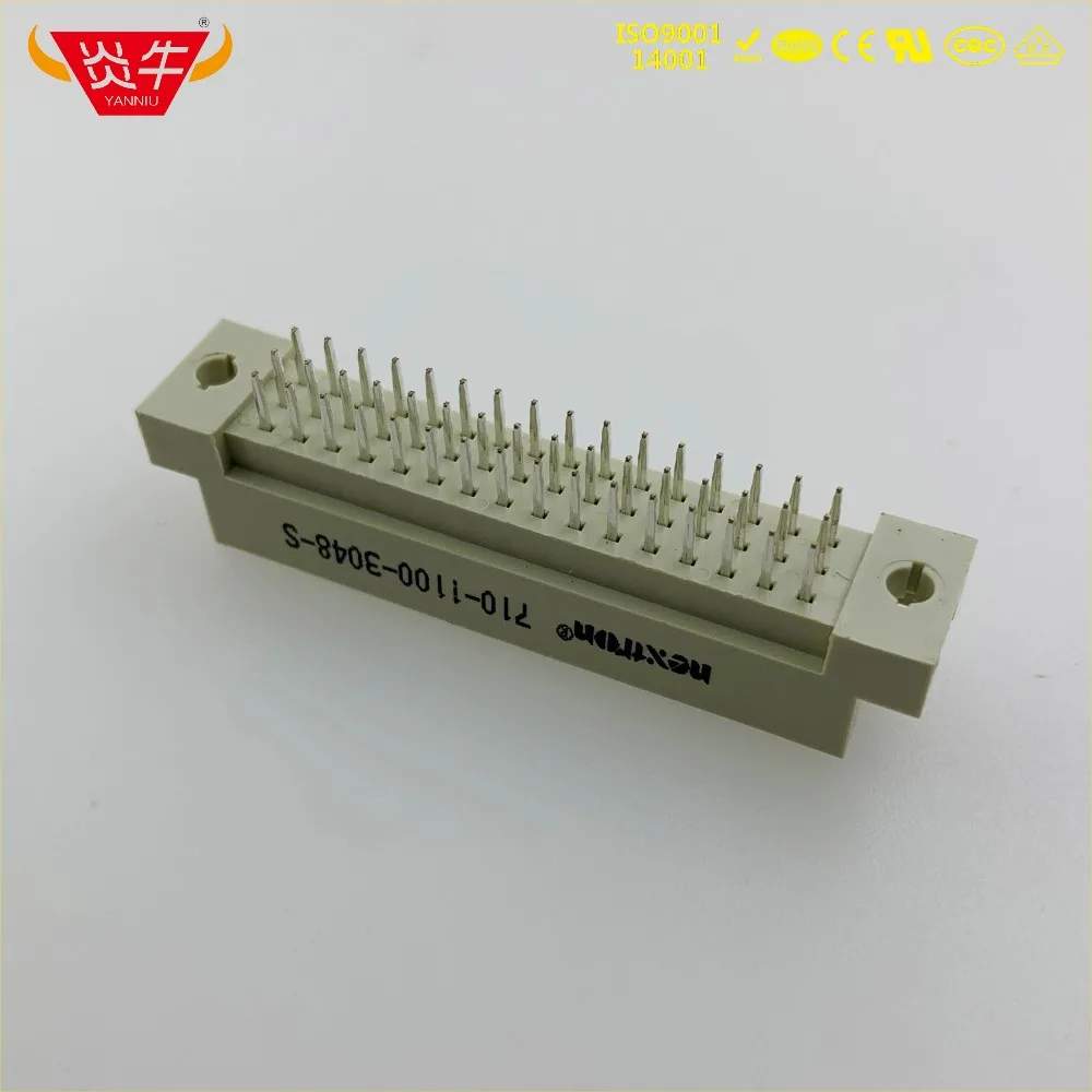 50Pcs 348 DIN41612 DIN CONNECTOR 710-1100-3048-S 3*16P 48PIN MALE STRAIGH PINS EUROPEAN SOCKET 9001-17481COOA NEXTRON