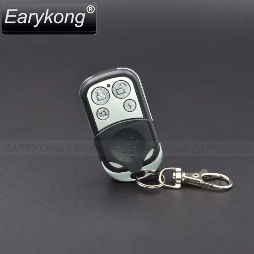 2 Pieces of 433MHz Wireless Remote Controller 4 Button Metal Keychain For Our Wifi / GSM / PSTN Home Burglar Alarm System