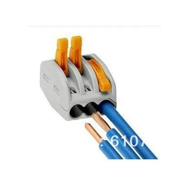 

Wire Spring Quick Connect Clamper Connector 32A Cable Terminal Block(3 Pin Push Clamp Solderless)Range:0.08-4mm Square(28-12AWG)