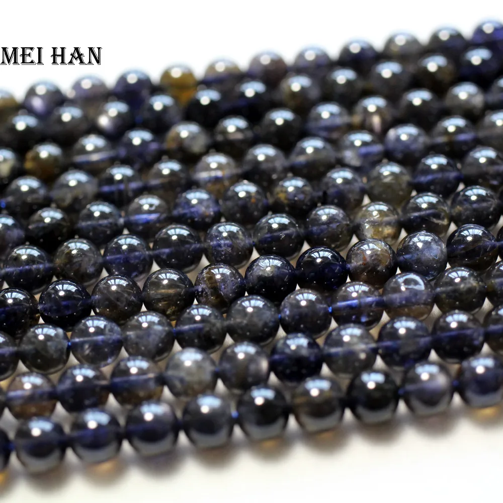 Meihan (1strand/set) natural 6+-0.2mm iolite smooth round loose beads for jewelry design making DIY