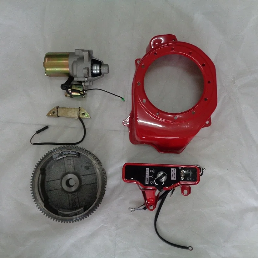 2KW 3KW Electric Start KIT Refit For HONDA 168F GX160 GX200 EC2500 Generator Flywheel Key Lock Switch Electric Motor