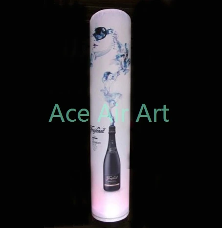 Customized Ink Painting Inflatable Standing Pillars Column with LED Lighting for Club Bars Decoration