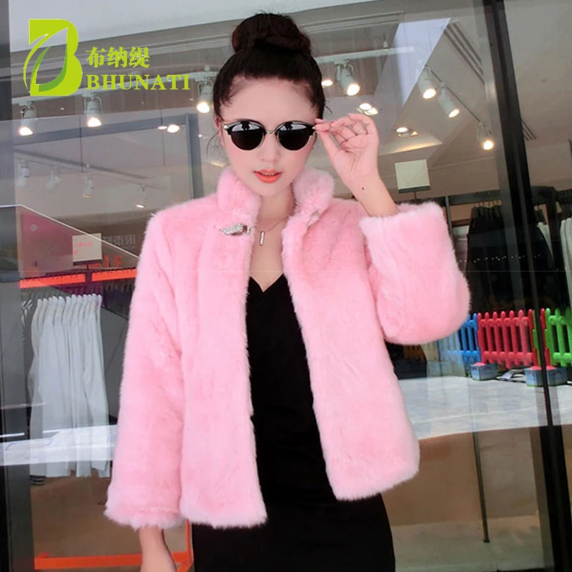 

BHUNATI Ladies Winter Coat Faux Fur Jacket Slim Casual Coat Comfortable Soft Warm Faux Rabbit Fur Coat