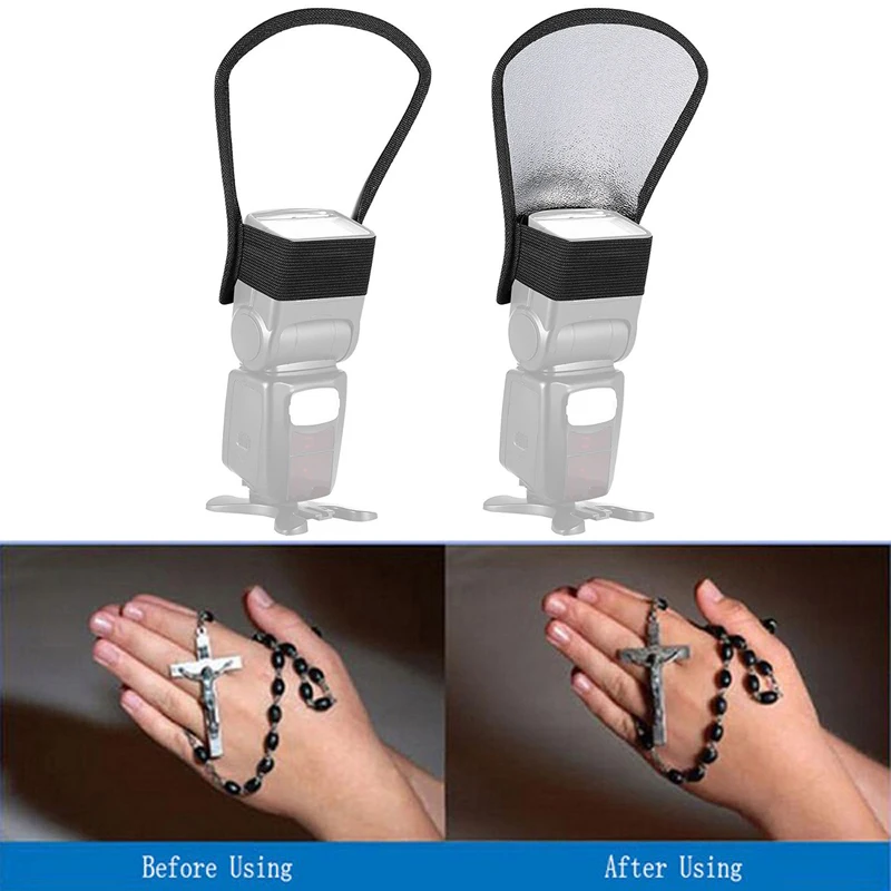 Двухсторонний рассеиватель для вспышки софтбокс серебристый/белый отражатель для камеры для Nikon Canon Sony Pentax Olympus Yongnuo Godox Flash Speedlite