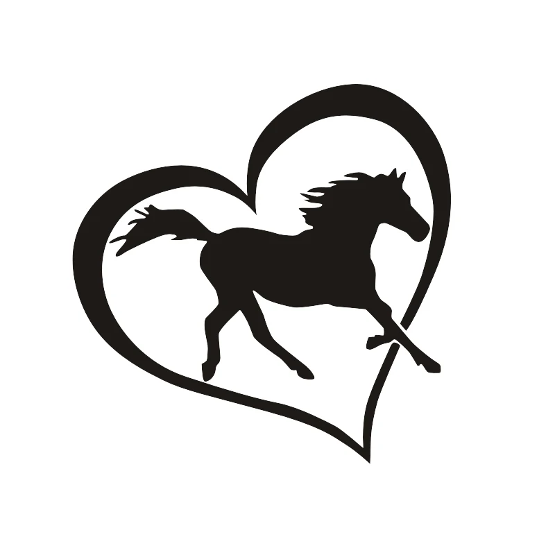 HORSE HEART Vinyl Decal Sticker Car Window Bumper Wall notebook Love Symbol Pony (4