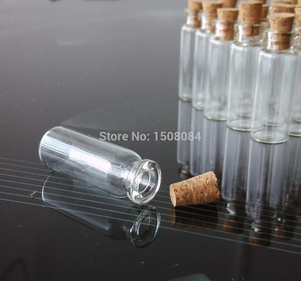 

100 PCS 2 ml small glass vials with cork tops tiny bottles Little empty jars