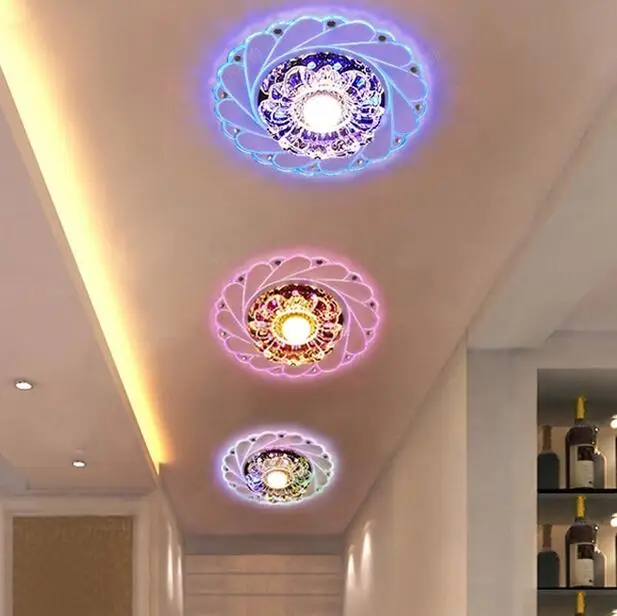New Design Modern Corridor Mirror Ceiling Lamp Aisle Veranda Lighting Down Crystal Surface Mounted LED Ceiling Lights