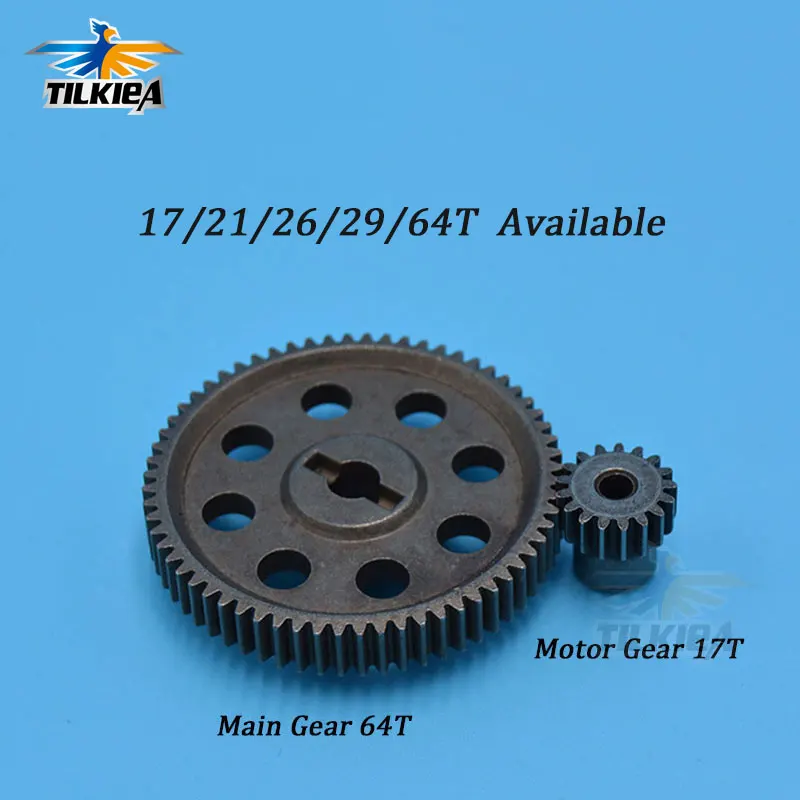 HSP 11184 & 11119 Differential Steel Metal Main Gear 64T  Motor Gear & 17T/21T/23T/26T/29T For 1/10 RC Car