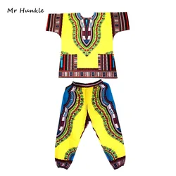 Mr Hunkle Fashion Design Dashiki Set African Printted Dashiki Dress and Pants for Women and Men