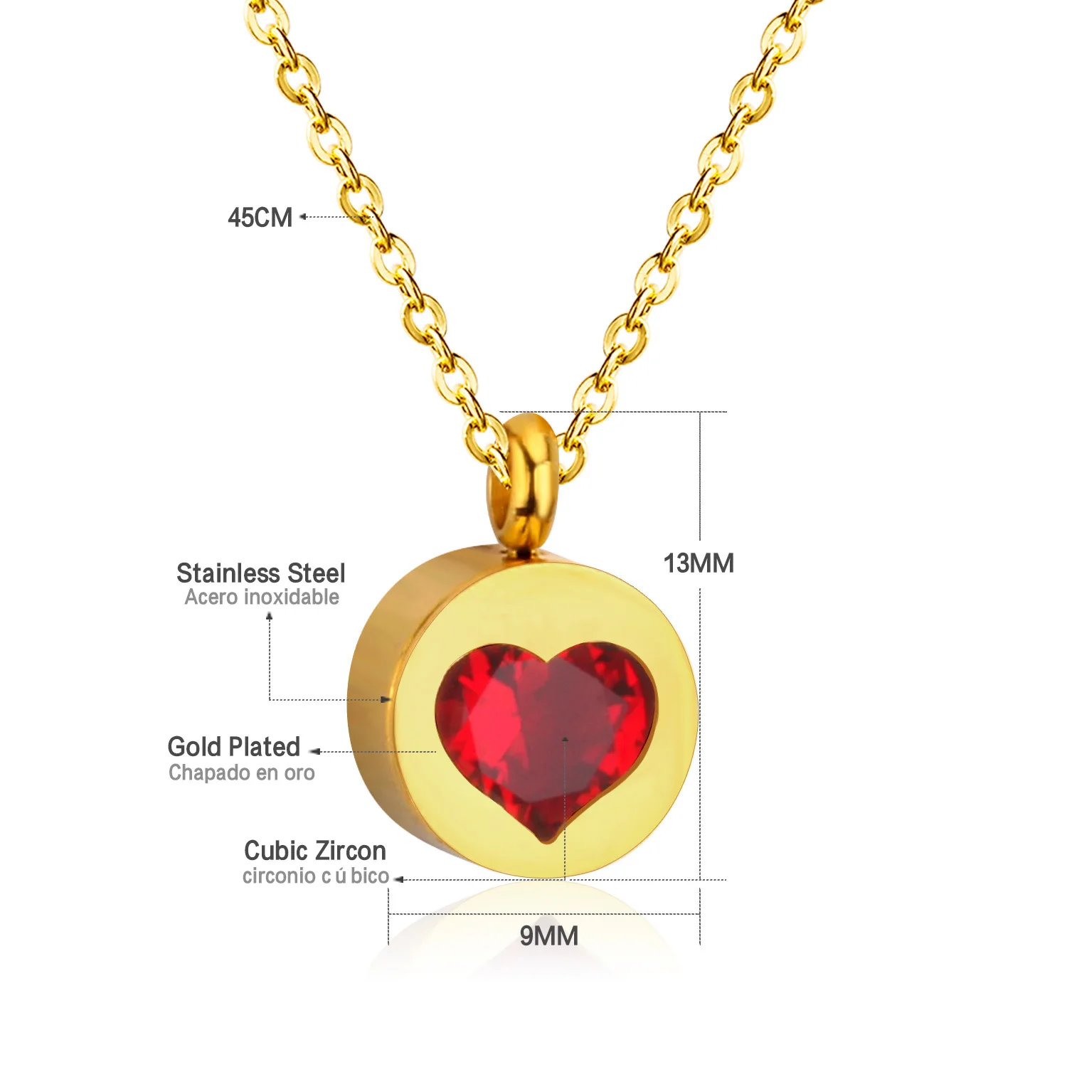 LUXUKISSKIDS Exquisite CZ Jewelry Round Heart Pendants Necklaces Stainless Steel Chain Choker Necklace For Women Collares Colar