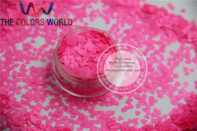 

Solvent resistant - Neon Shocking Pink Color heart-shaped Glitter Spangles for Nail Polish and Other DIY decoration