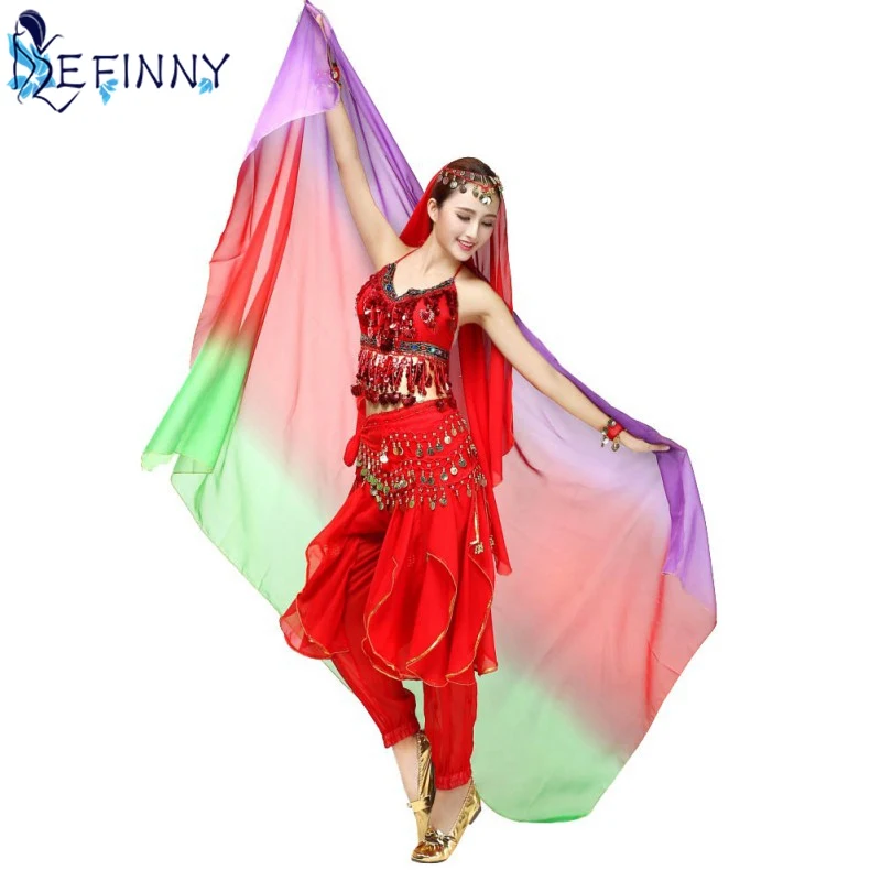 Novelty Gradient Veil Shawl Face shawl wrap Scarf Fashion Women Dance Belly Bollywood Costume Silk-like Belly Dancing
