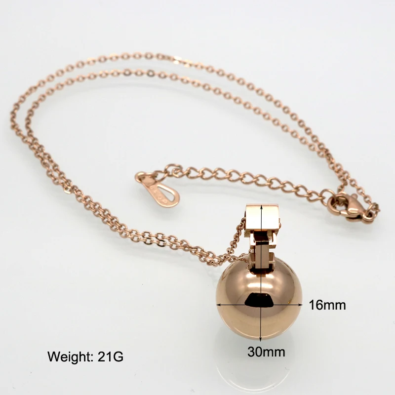 Hot sale Height Polishing Mirror Side Stainless Steel Ball Pendant Necklace Female Jewelry Gold Necklaces & Pendants For Women