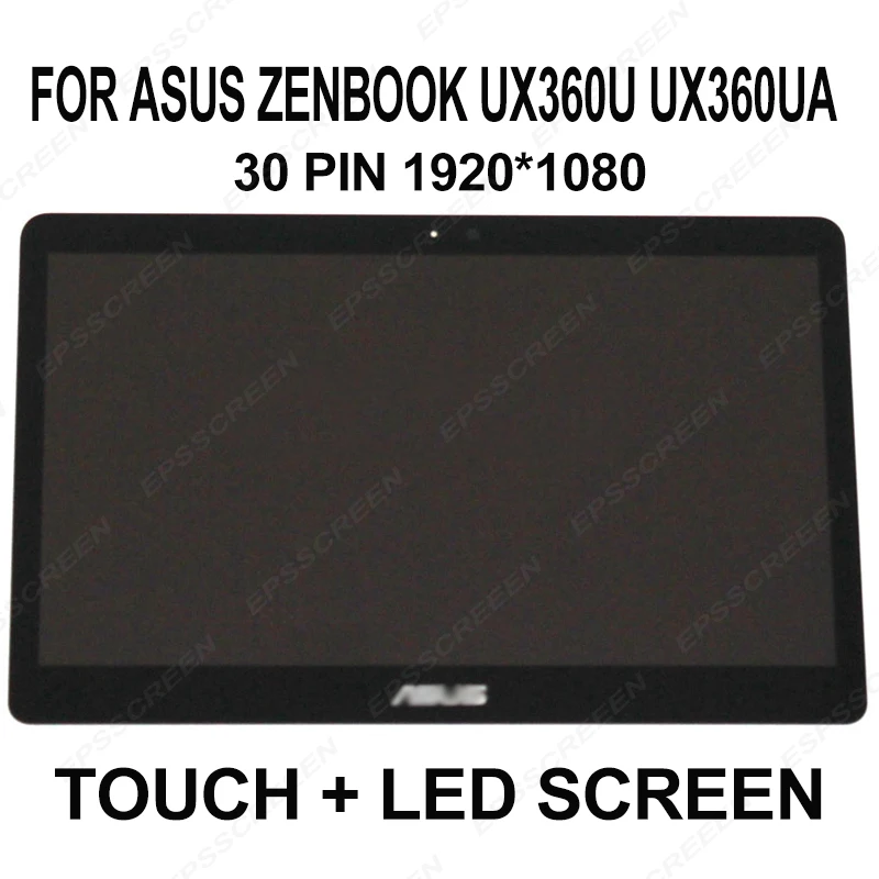 for Asus Zenbook UX360U UX360UA LCD Screen+Touch Digitizer Assembly FHD 1920x1080 panel laptop screen B133HAN02.7  30  PIN EDP