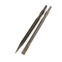 2pcs/set HEX 17mm 1PC sharp head & 1pc flat head 17*400 electric Hammer chisel for concrete/brick/wall/tile slotting