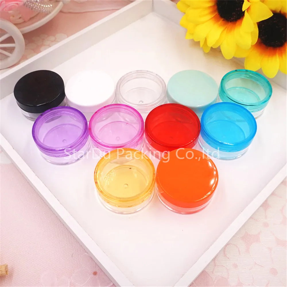 Free Shipping 1000pcs 10g Clear Plastic Cosmetic Jar, Used As Promotion Cream Glitters Sample Packaging Wholesale