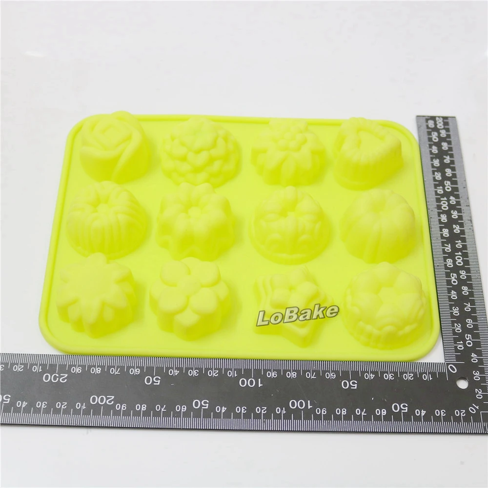 High quality 16 cavities different lily rose mum flowers heart Shape silicone flower mold for diy wedding decoration