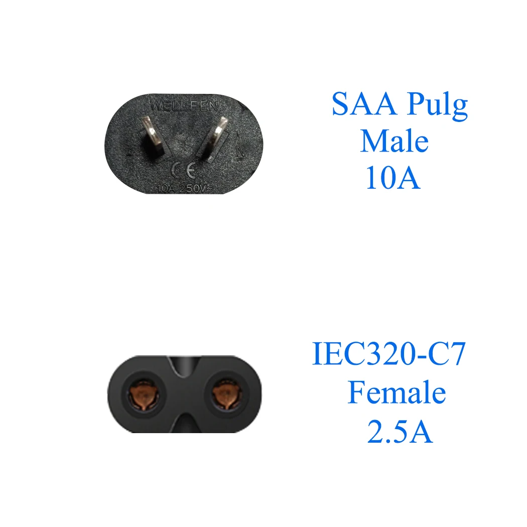 JORINDO AU TO IEC320 C7 Power conversion plugs,Australia China 2 Pin Male to IEC 320 C7 AC Power Adapter