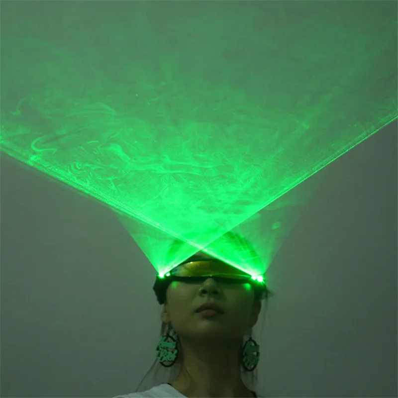 RE64 Ballroom dance led light costumes dj green glasses green laser light beams glass party singer wears outfits lighted up prop