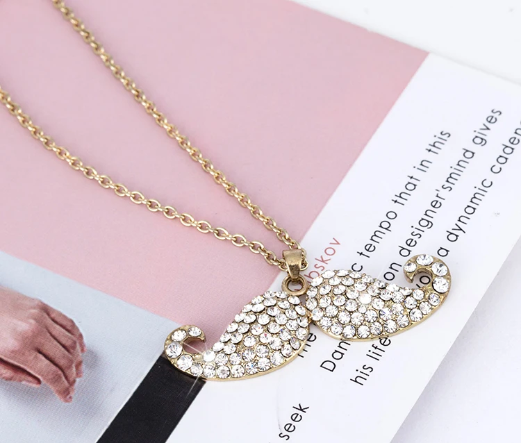 2019New Gold-color Crystal Choker Charm Necklaces Chains Beard Rhinestone Pendant Necklace For Women Wedding Jewelry Accessories