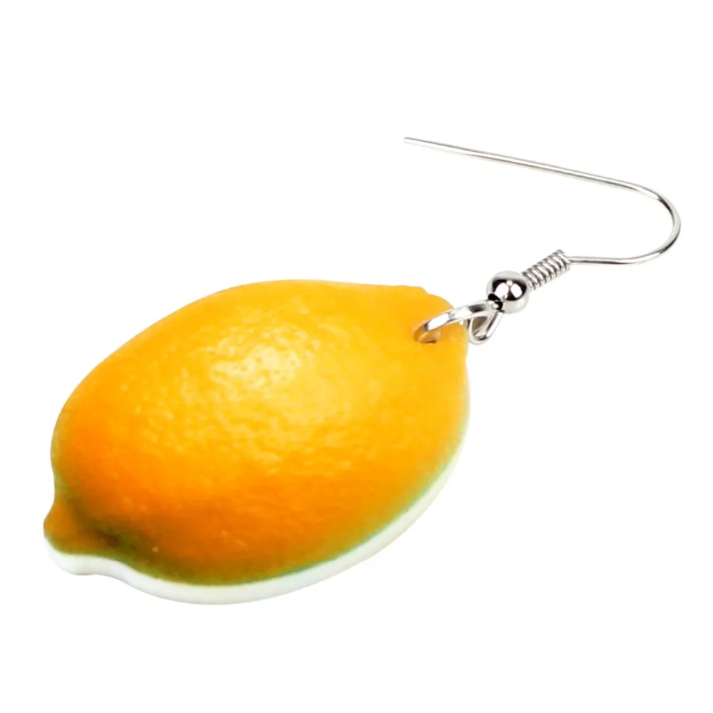 WEVENI Acrylic Big Fresh Lemon Earrings Long Dangle Drop Fashion Fruit Jewelry For Women Girls Ladies Summer Accessory Bulk Gift