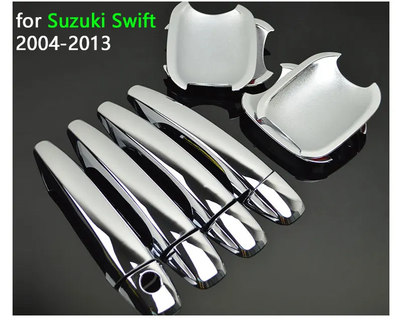 for Suzuki Swift 2004-2013 Accessories Chrome Door Handle Covers 2005 2006 2007 2008 2009 2010 2011 2012 Car Styling Stickers