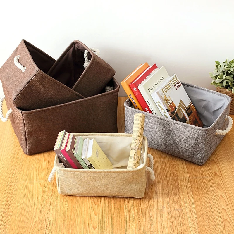 Laundry Storage Basket Cotton Waterproof Folding Eco-friendly Sundries Clothes Toy Home Storage Organization Box With Cover