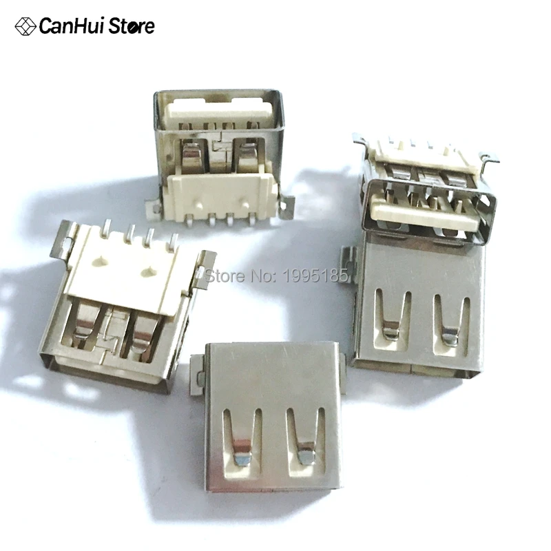 10/20Pcs USB Type A Standard Port Female Solder Jacks Connector PCB Socket USB-A type Female Flat Edge 2.0mm SMD Thermostability