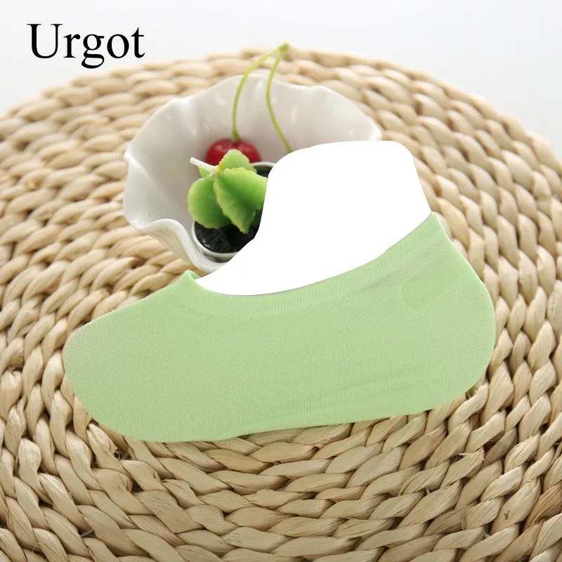 Urgot 10 Pairs Womens Socks Summer thin Breathable Boat Sock Silicone Invisible Silicone Non-slip Female Solid Color Ankle Socks