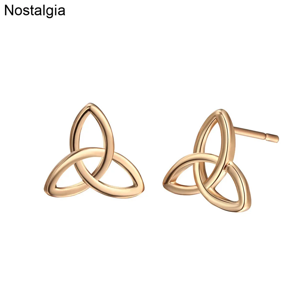 Nostalgia Irish Knot Trinity Symbol Studs Small Gold Womens Earrings Stud In Jewelry Men Earing