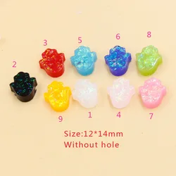 Fnixtar 20Pcs/Lot 12*14mm Synthetic Opal Hamsa Hand Shape Opal Charm Without Hole For DIY Making Earrings Necklace Jewelry