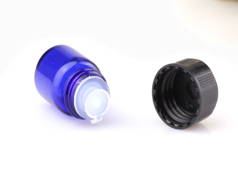 600pcs/lot Fast shipping 1ml 2ml 3ml Blue Glass Essential Oil Bottles Mini Glass Sample Vials bottle Container