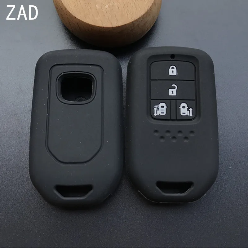 ZAD Silicone Rubber car key fob cover case shell set sticker protect skin for HONDA STEPWGN Odyssey Freed Elysion MPV Remote key