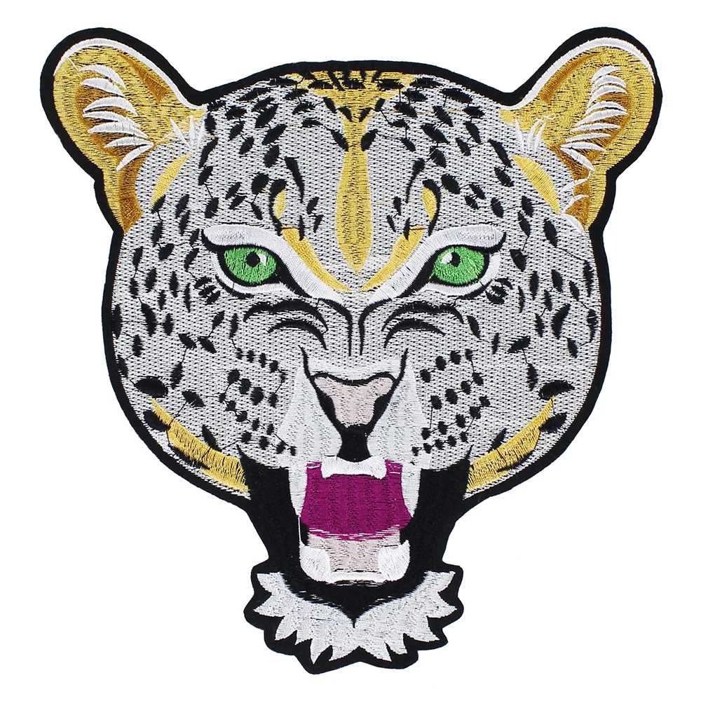 

10pieces Embroidery Leopard Head Back Patches Scrapbooking Repair Badge Iron on Sticker Applique for Jacket Decorated TH1235