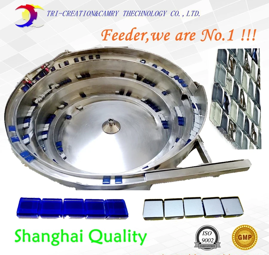 SUS304 vibration bowl feeder 350mm,crystal glass vibratory sorter with photoelectric separation