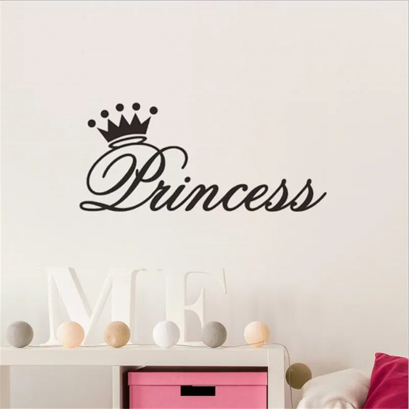 1PCS Black Princess Crown Simple Modern Princess Room Dresser Bedside Sticker Eco-friendly Material 25*11CM HANDANWEIRAN