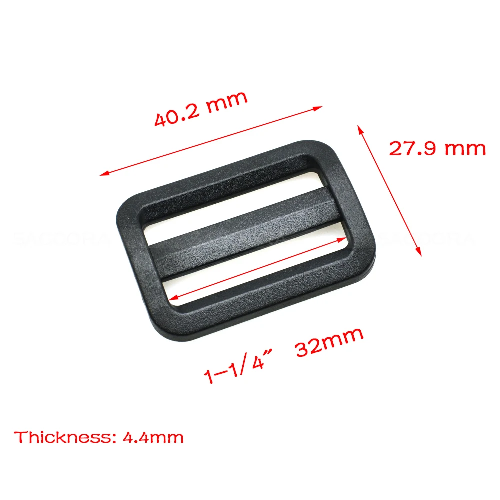 5pcs/lot Plastic Black Curve Tri-Glide Slider Adjustable for Bags Buckle Webbing Size 20mm 25mm 32mm 38mm 50mm Garments Supply