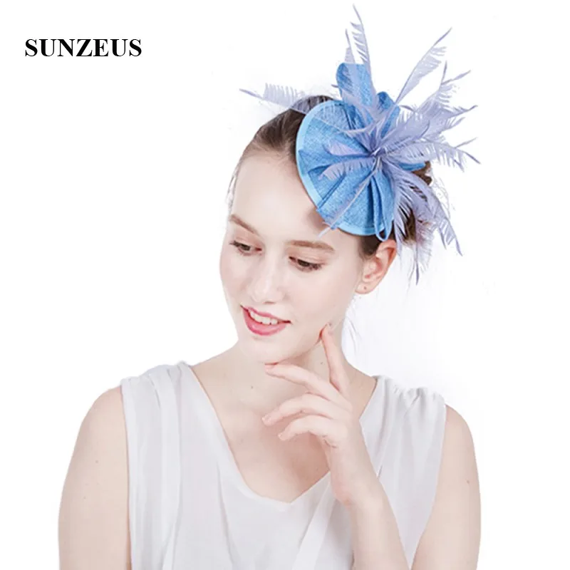 Cưới Cô Dâu Nón Và Fascinators Lông Womans Đen Cưới Nón Nhỏ Lanh Phụ Kiện Tóc SH78