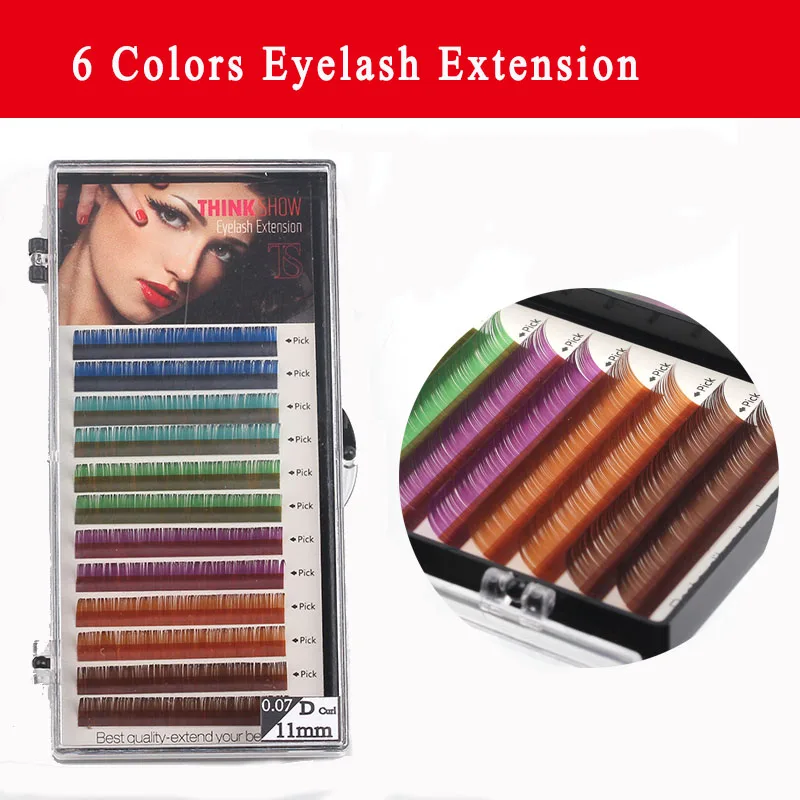 

0.07 Thickness C/D Curl Colors Eyelash Extension Korea Silk Volume Eyelash 3D Natural Long Color Eye Lashes