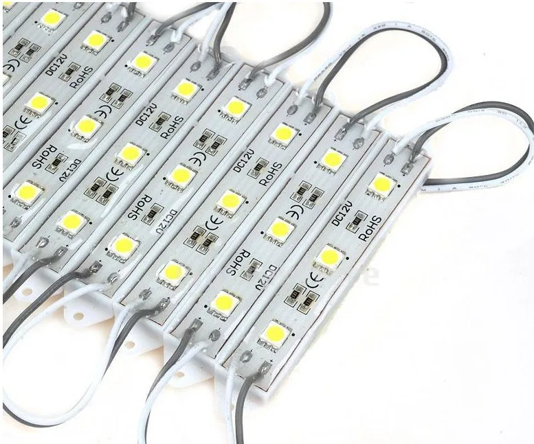 

led 5050 3 LED Modules cool white warm white red green blue yellow RGB Waterproof IP65 DC12V Free Ship