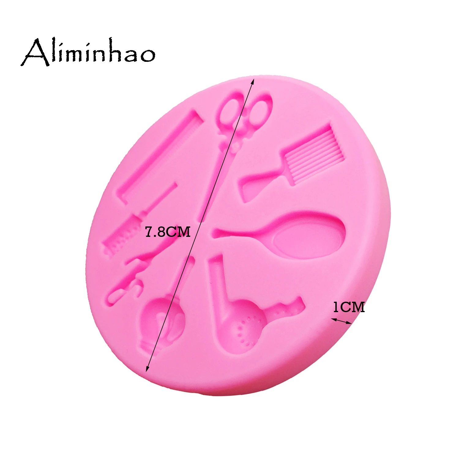 B0145 Girl scissors hair dryer comb Cake dessert Sugarcraft Silicone mould chocolate fondant cake decorating tools Resin Clay image 6