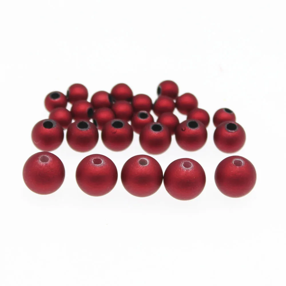 CHONGAI 6mm/8mm/10mm Red Color Acrylic Beads Matte Loose Beads Handmade Jewelry Making Bracelet DIY