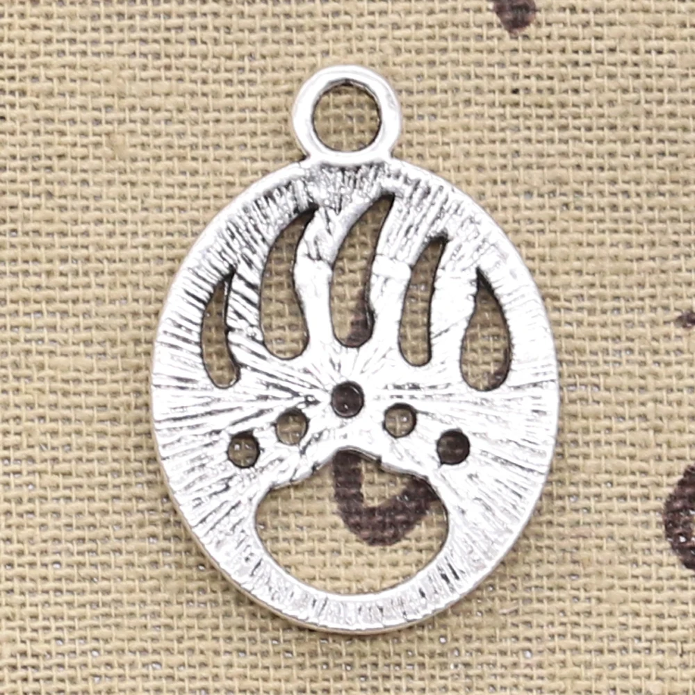 12pcs Charms Bear Paw 30x22mm Antique Bronze Silver Color Pendants Making DIY Handmade Tibetan Bronze Silver Color Jewelry